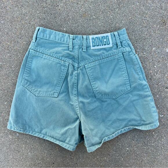 VTG 90s Bongo High Rise Button Fly Wedgie Fit Sage Green Jean Shorts 25” waist - Picture 2 of 10